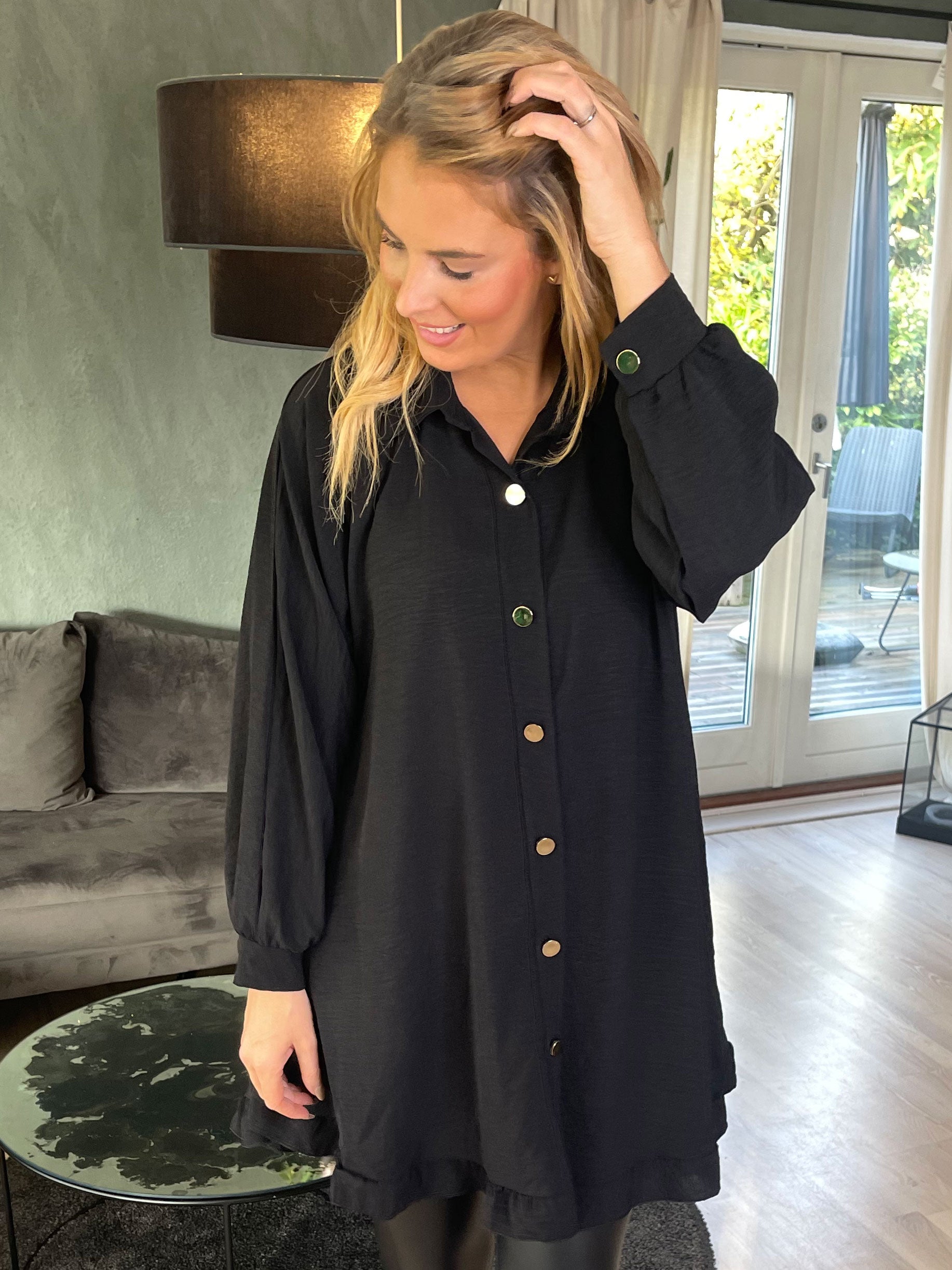 Nilsa - Sød skjorte kjole med lille flæse